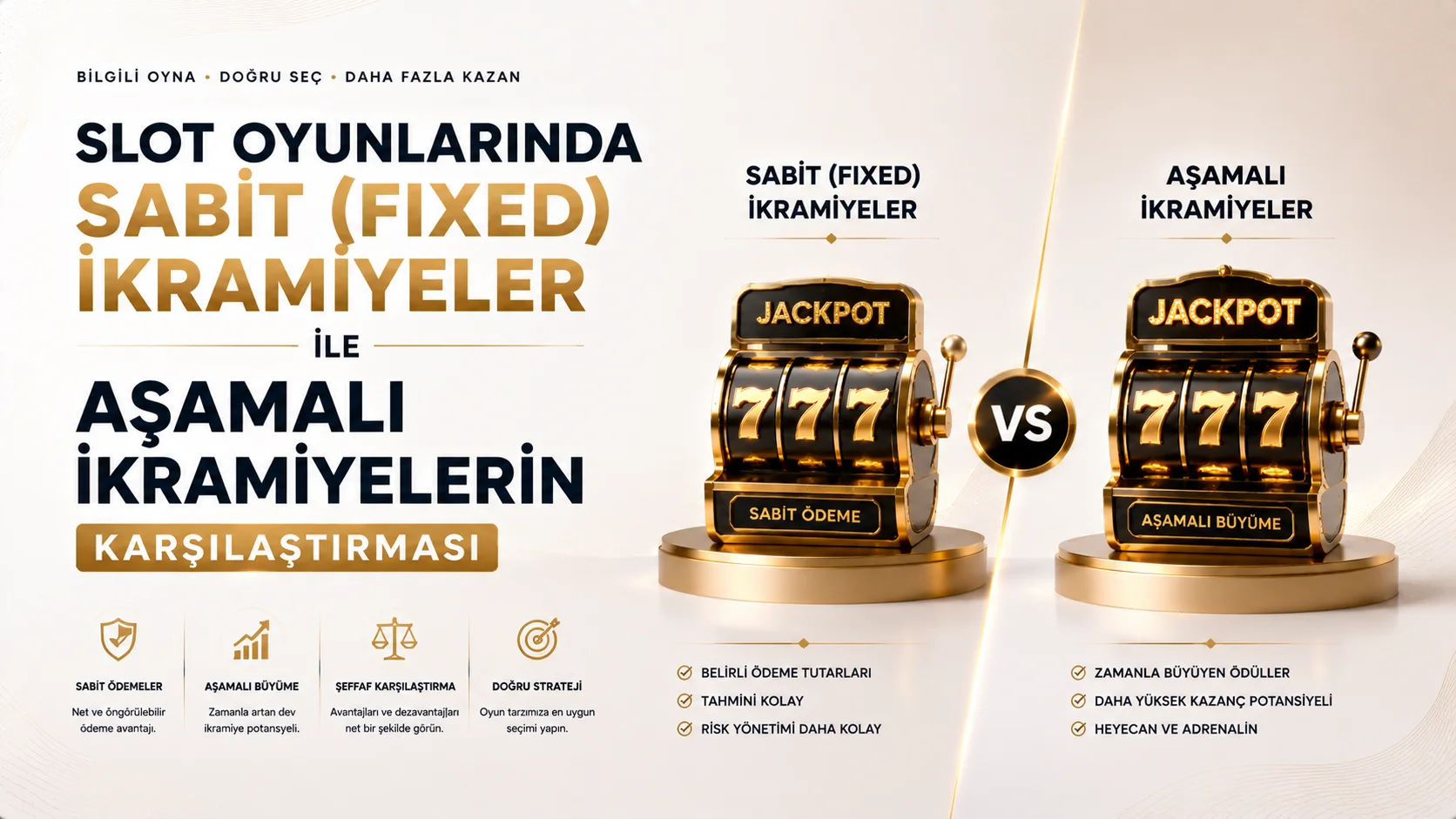 Slot Oyunlarında Sabit (Fixed) İkramiyeler ile Aşamalı İkramiyelerin Karşılaştırması